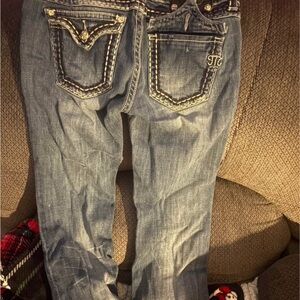 Miss Me Blue Denim Jeans with Embroidered Waistband